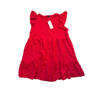 Short sleeve red tunic dress